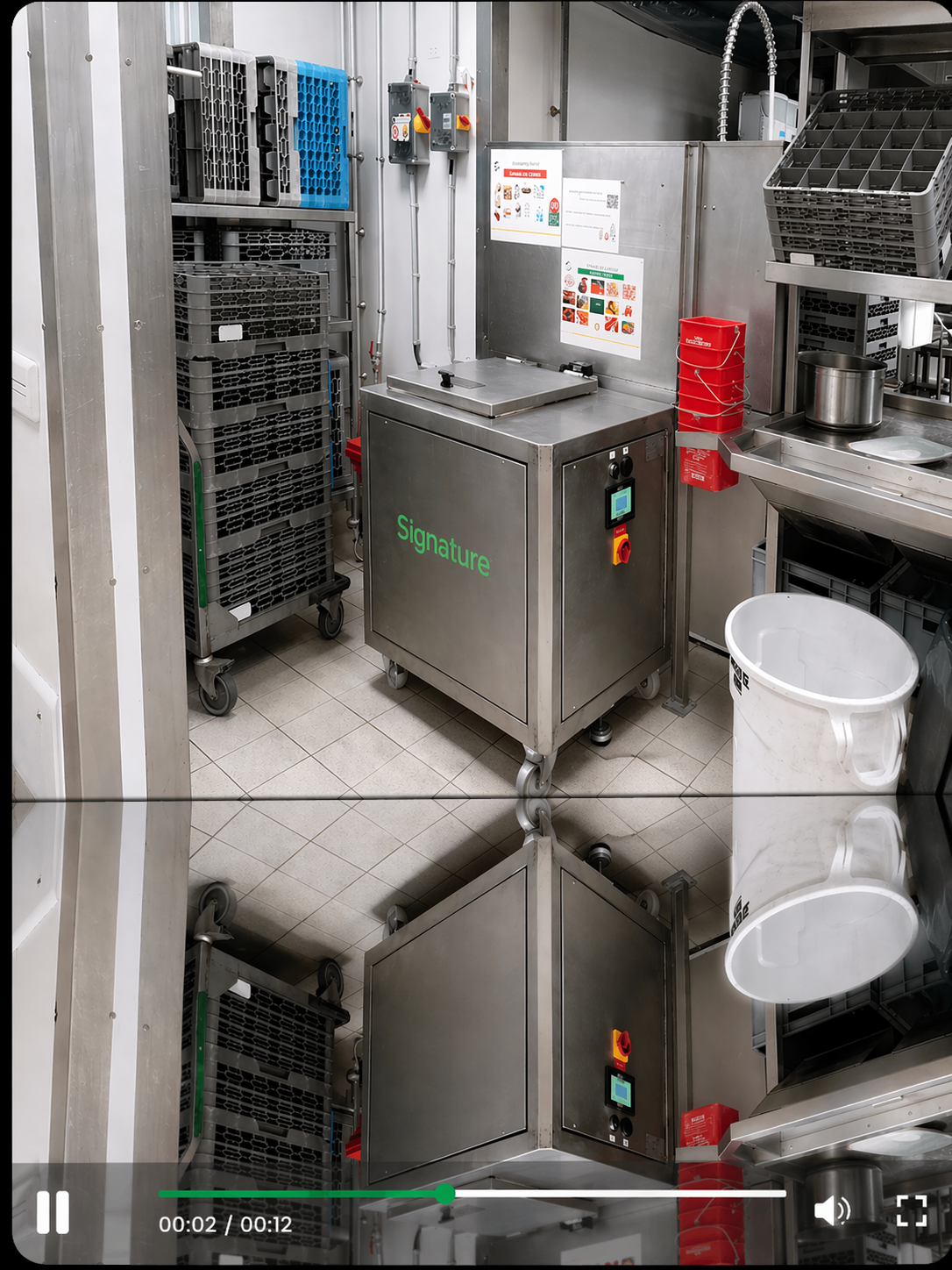 AQUA Signature installé dans une cuisine professionnelle