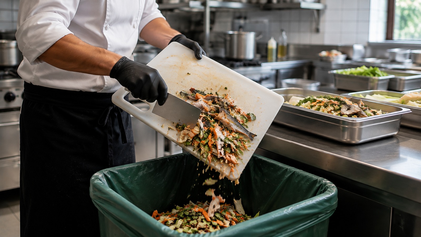Tri des biodéchets alimentaires en cuisine professionnelle avant traitement AQUA®